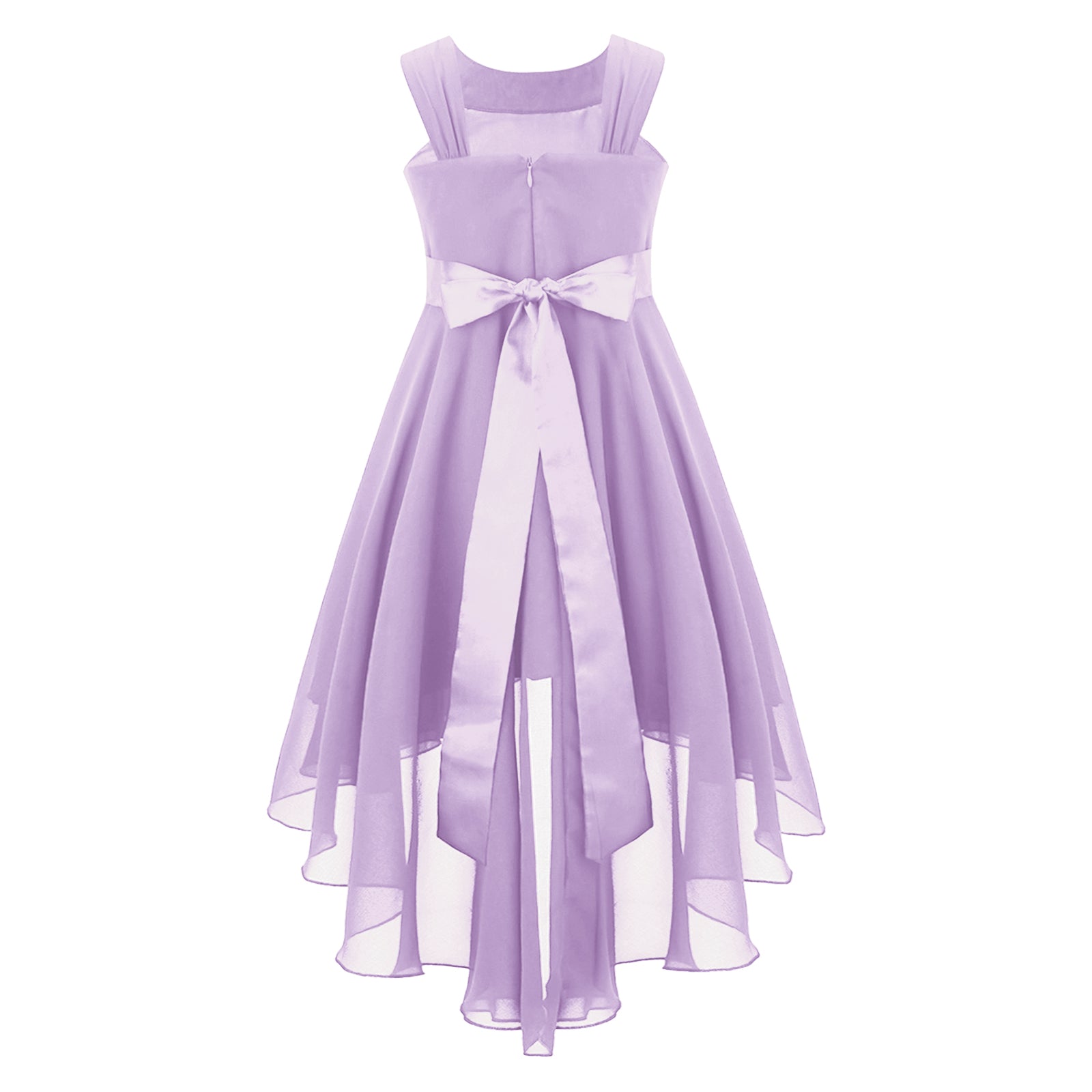 iEFiEL Summer Flower Girl Dress | High-Low Chiffon Princess Dress | Kids Wedding & Party Formal Occasion Gown