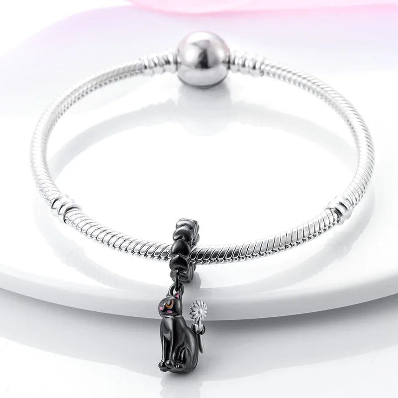 Cat Collection 925 Sterling Silver Charms Bead | Persian Bell & Multifarious Cat Dangle Fit Pandora Bracelet Necklace DIY Jewelry