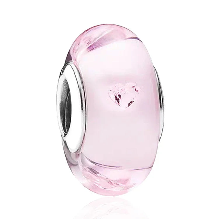 Original Murano Glass 925 Sterling Silver Butterfly Flower Leaf Rainbow Charm Bead | Cosmic DIY Bracelet Jewelry Gift for Women