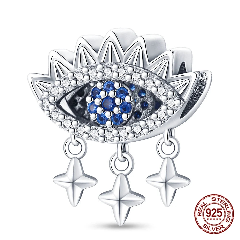 925 Sterling Silver Blue Zircon Evil Eye Charm | Original Devil Eye Series Bead Fits Pandora Bracelet – Women’s DIY Jewelry Gift