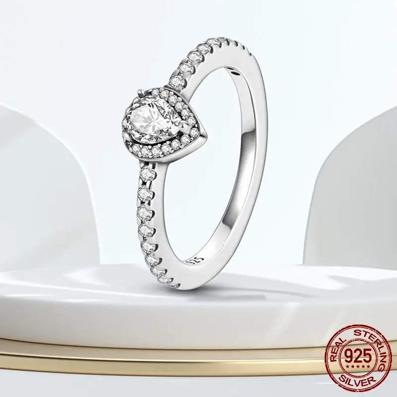 925 Sterling Silver Cross Ring for Women | Clear CZ Engagement & Wedding Band | Fine Jewelry Gift