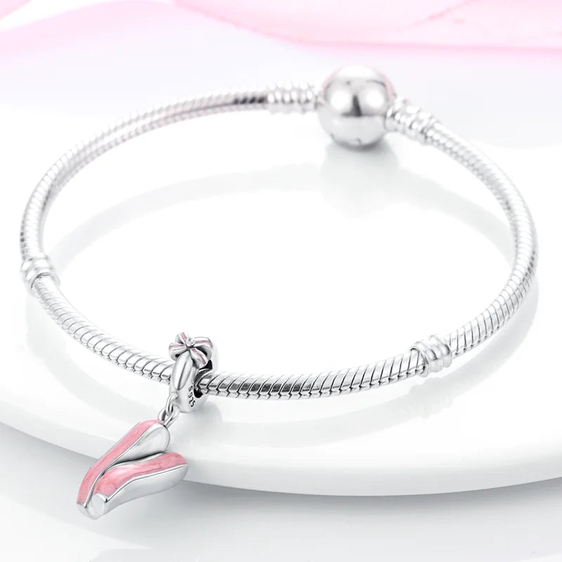 2025 Hot Sale 925 Sterling Silver Pink Butterfly Luminous Firefly Charm | Dangle Bead Fit Bracelet Necklace DIY Jewelry