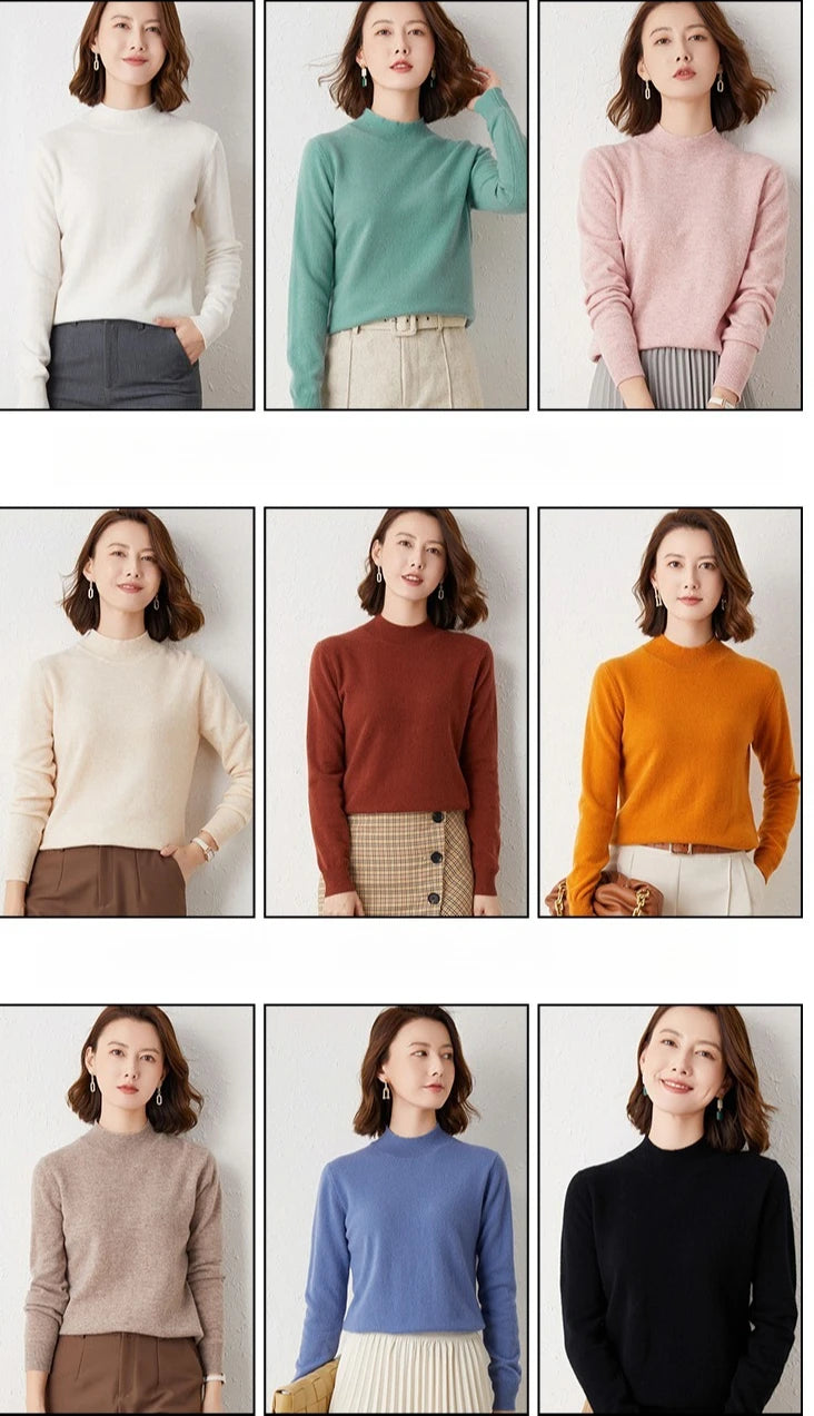 2025 Thick Warm Turtleneck Sweater for Women | Loose Fit Knitted Pullover | Autumn Winter Solid Color Jumper