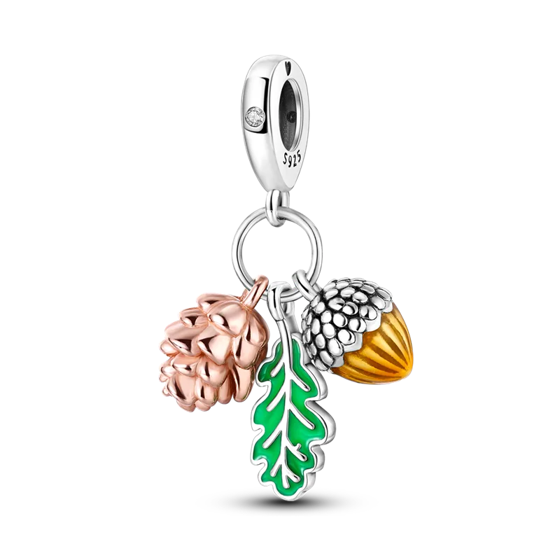 925 Sterling Silver Colorful Luminous Charms | Shell Turtle Star Beads