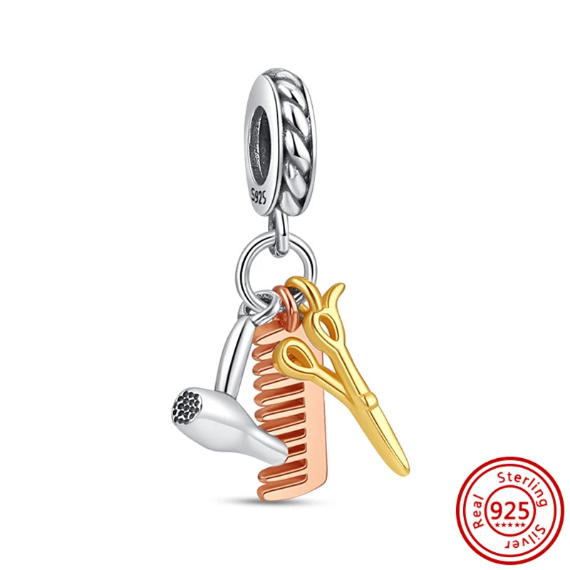 New Plated Gold Sparkling Charm Palace Museum Chicken Cactus Bee Bead | Fit Original 925 Silver Bracelet DIY Jewelry Gift