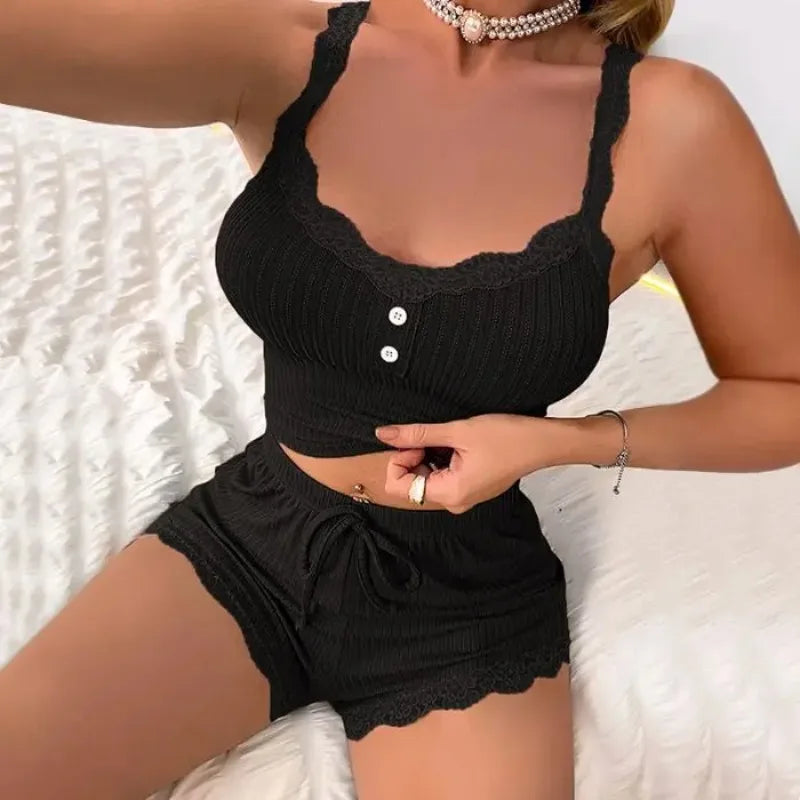 🌙 Women’s Summer Pajama Set 👚 Sexy Sleepwear & Lounge Pants 🛌 Comfortable Women’s Nightwear