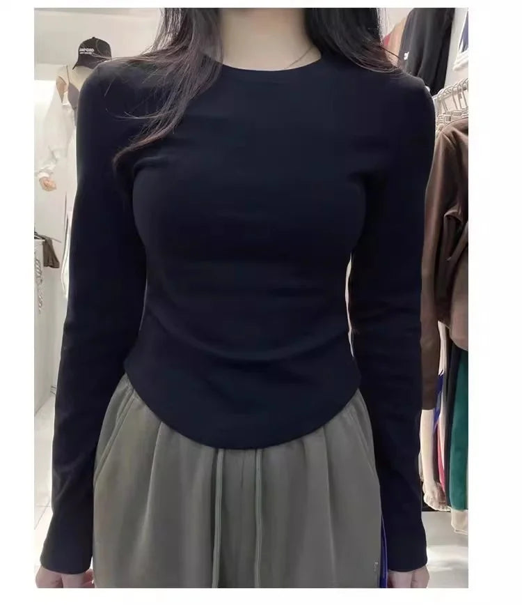 Women's Double-Sided Camere Slim Fit Long Sleeve Base Layer Top ❄️ Inner Wear T-Shirt 👚 Winter Tight Fit