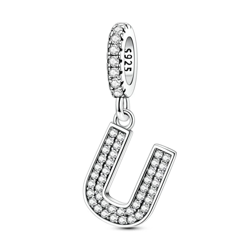 New 26 A–Z Letter Charms Beads 925 Sterling Silver | Alphabet Pendant Fit Original Bracelet Women Jewelry Gift