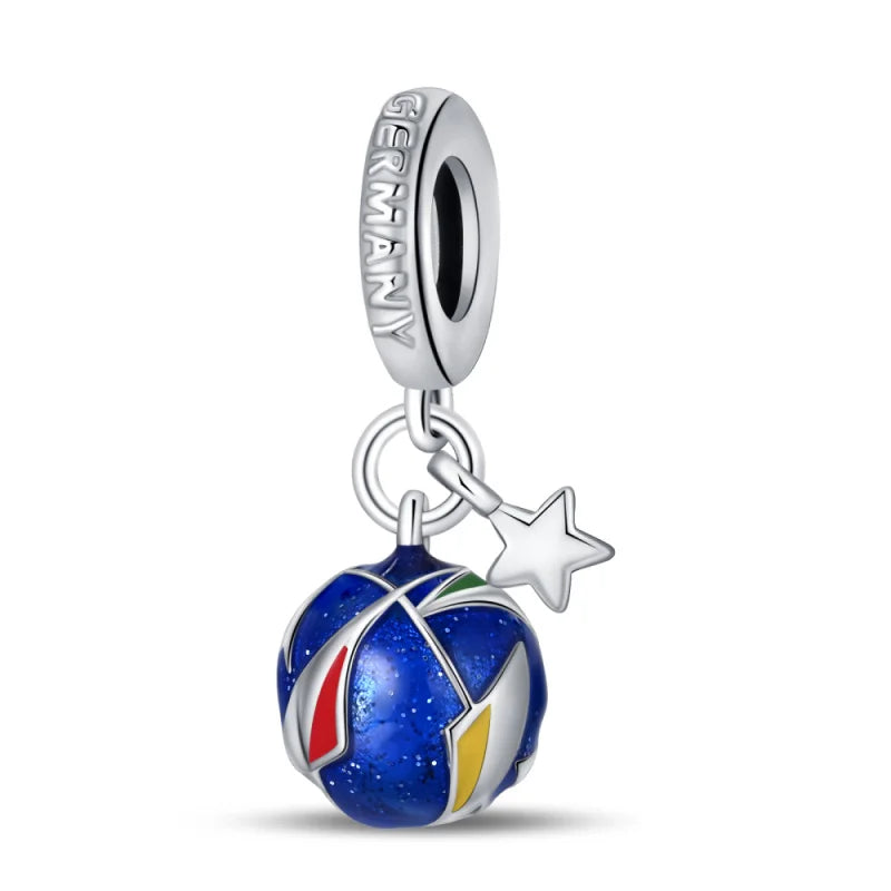 925 Sterling Silver Soccer Trophy Jersey Charm Beads – Fits 3mm Bracelets DIY Jewelry