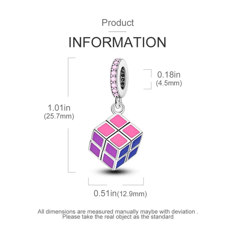 925 Sterling Silver Funny Playable Charms Beads | Smart Watch Tarot Bike Travel Dangle Fit Pandora Bracelet DIY Jewelry