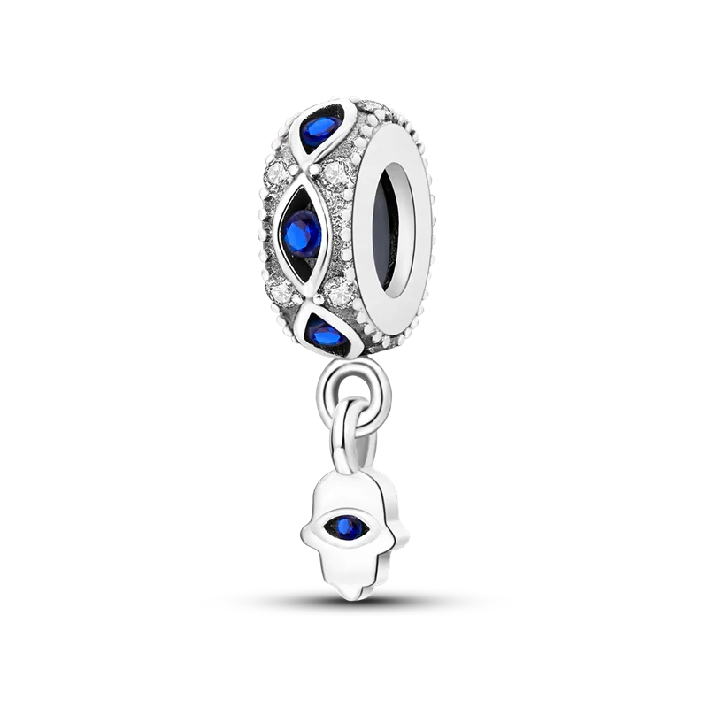 Silver Clasp 925 Sterling Silver Round Daisy Charm Beads | Safety Chain Pendant for Original Bracelets Jewelry