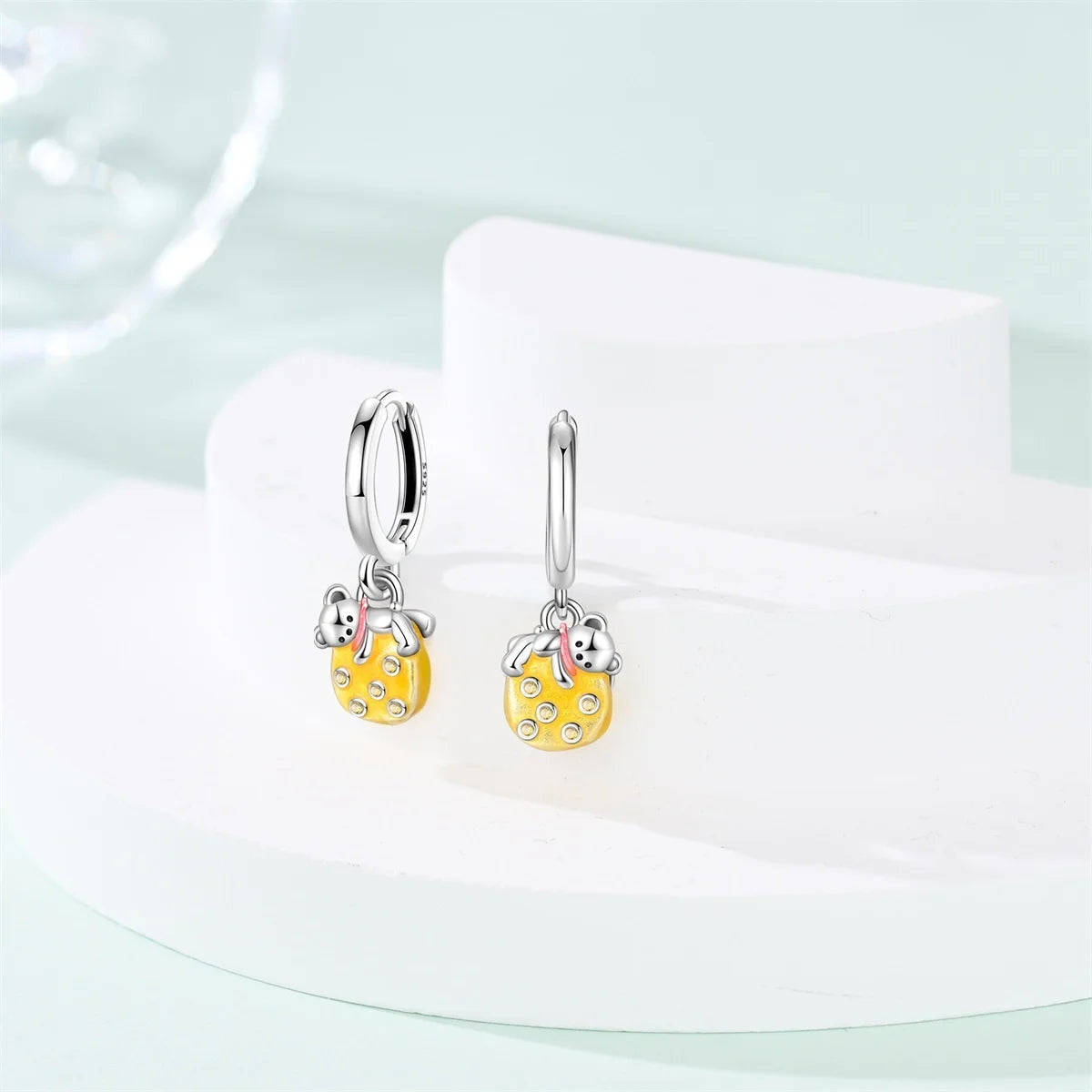 New Original 925 Sterling Silver Sweetheart Bow & Crab Ocean Earrings | Donut Zircon Round Design Women’s Fine Jewelry