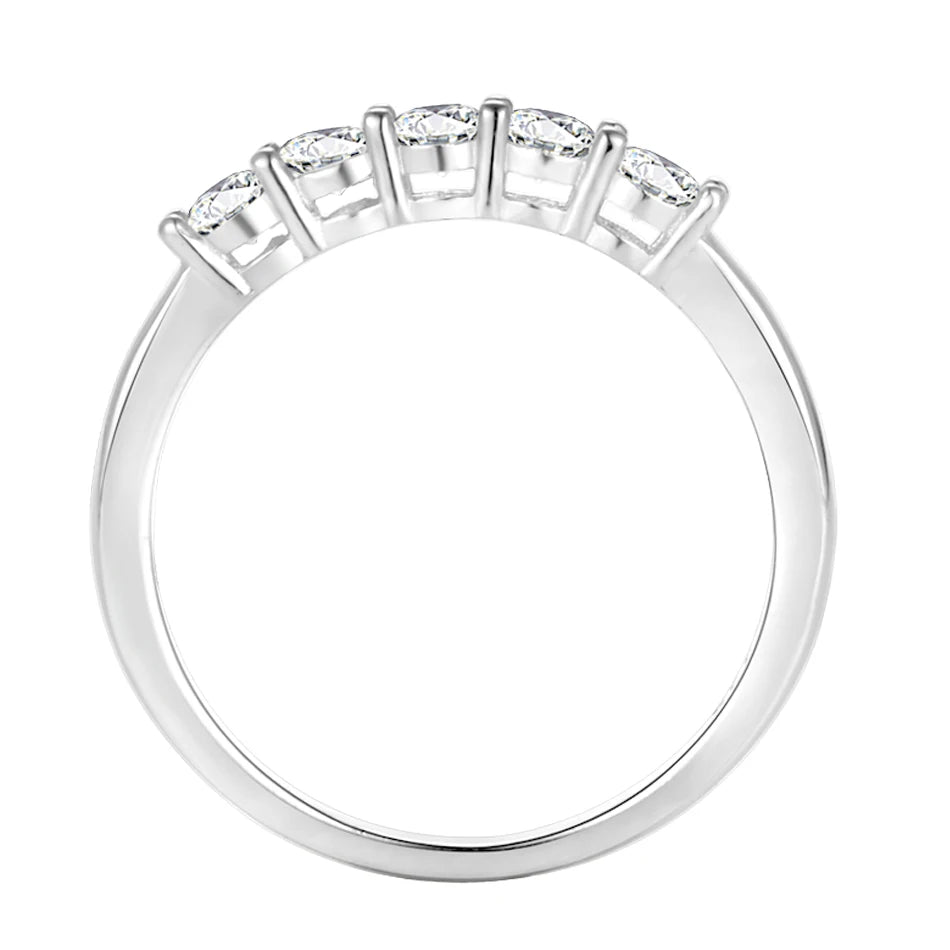 URMYLADY 0.5CT Moissanite Ring for Women – 925 Sterling Silver Wedding Band Stackable White Gold Ring