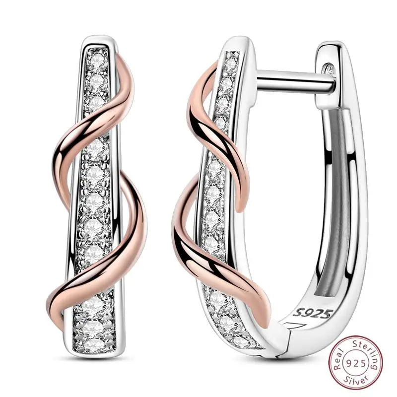 New Original 925 Sterling Silver Sweetheart Bow & Crab Ocean Earrings | Donut Zircon Round Design Women’s Fine Jewelry