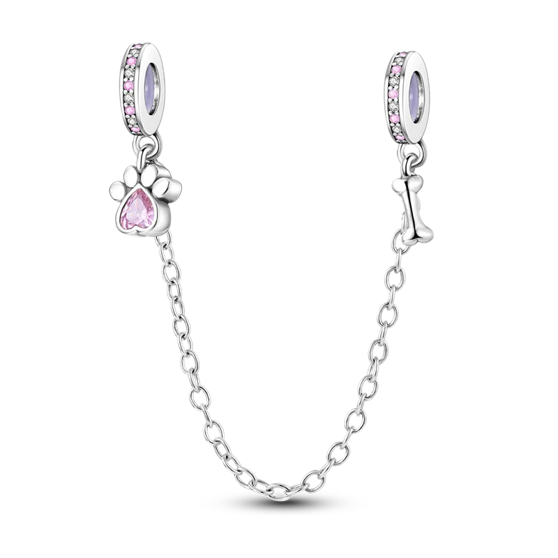 Silver Clasp 925 Sterling Silver Round Daisy Charm Beads | Safety Chain Pendant for Original Bracelets Jewelry