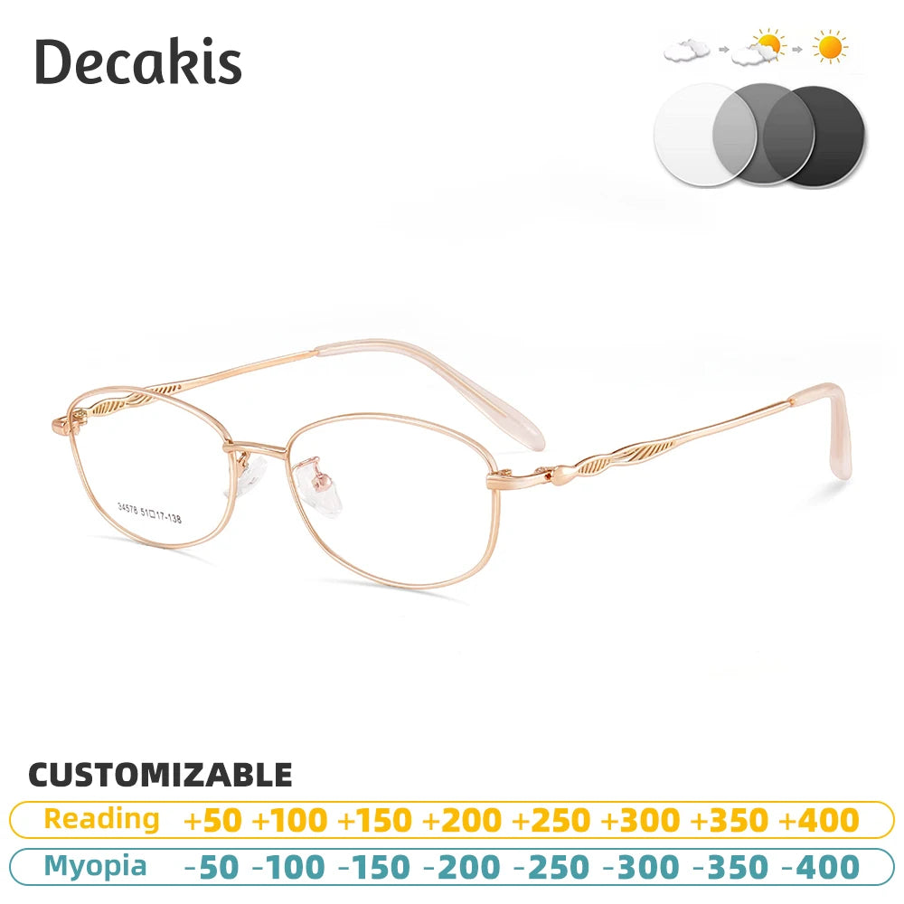Luxury Pink Photochromic Glasses 👓 Women’s Fashion Reading Sunglasses