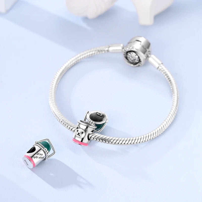 925 Sterling Silver Luminous Golden Firefly Charms | Sparkling Bee & Cat Dangle Beads Fit Original Bracelet DIY Jewelry Gift