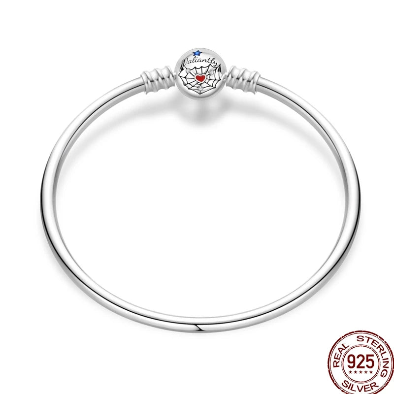 925 Sterling Silver Heart Moon Sun Clasp Charm Bracelet | 17–20CM Original Bracelet for Women | Fits Pandora DIY Beads Jewelry