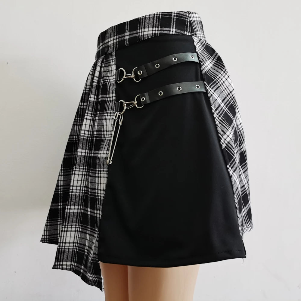 Gothic Sweet Women’s Plaid Pleated Mini Skirt – High Waist Chic Kawaii Summer Casual Skirt 🌿✨
