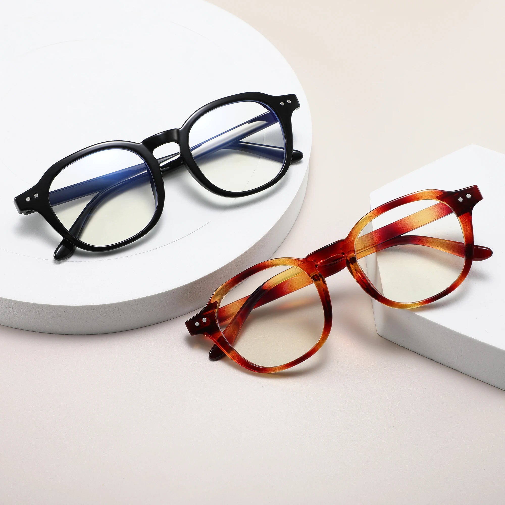 Fashion New Flat Mirror Sunglasses – Women High-End & Men Driving UV400 Metal Square Myopia Glasses