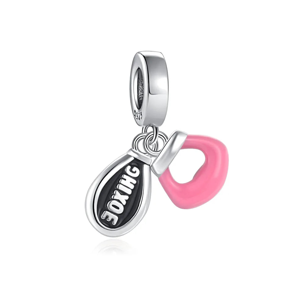 925 Sterling Silver Sports Charm Beads | Baseball & Football Pendant for Original Bracelets & Necklaces DIY Jewelry Gift for Women