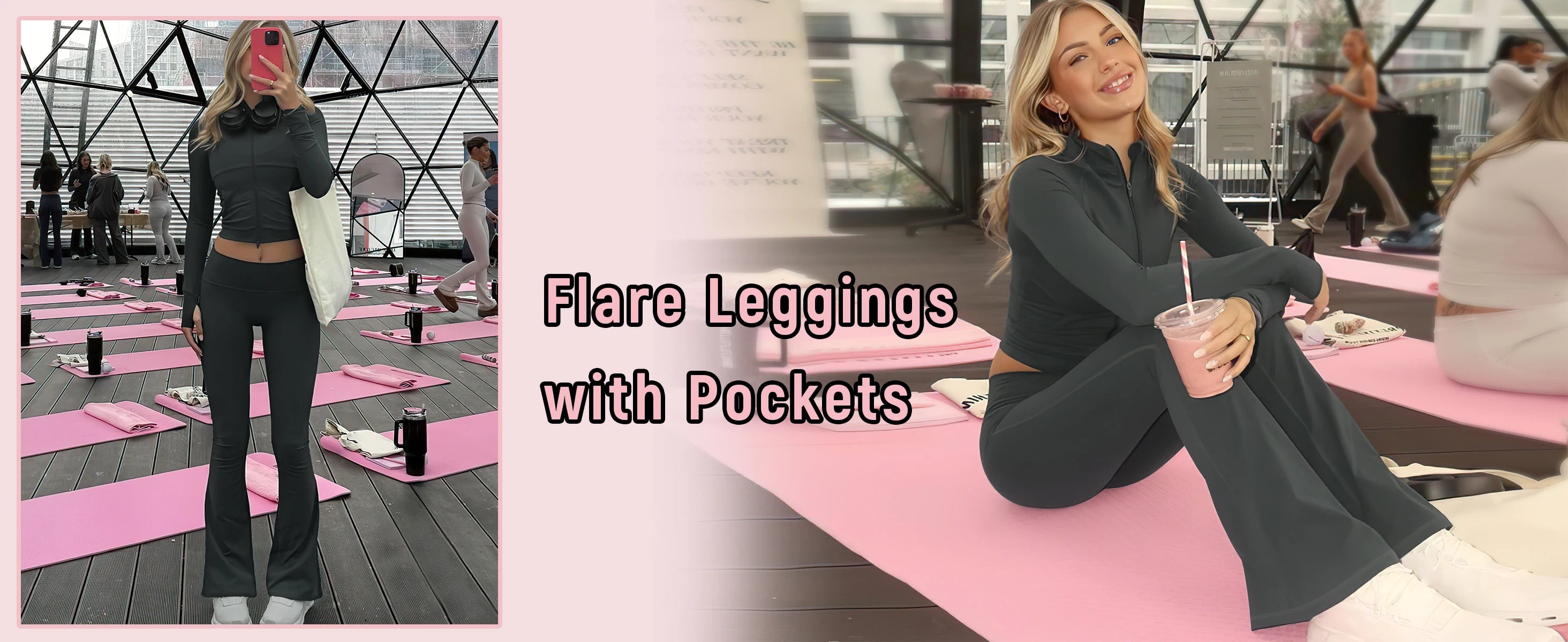 Women’s High Waisted Flared Yoga Pants | Tummy Control Bootcut Leggings with Pockets | Gym & Casual Wear