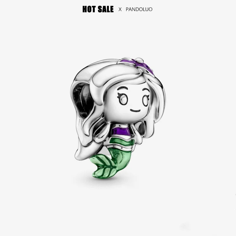 Disney 925 Sterling Silver Mickey, Winnie & Stitch Charm – DIY Pendant Beads for Original Bracelets