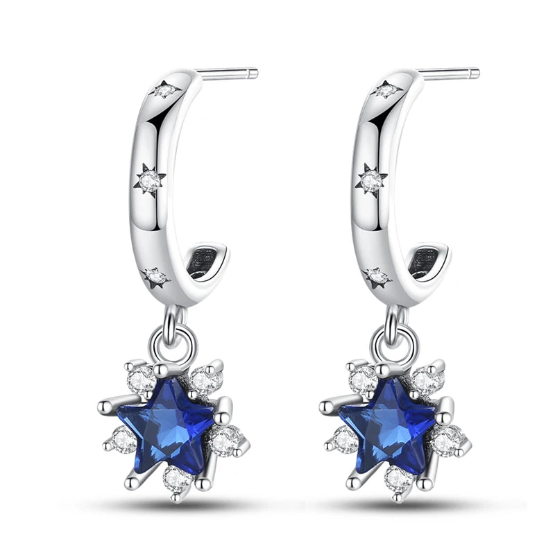 925 Sterling Silver Glowing Starfish & Shell Earrings | Fashion Jewelry for Women