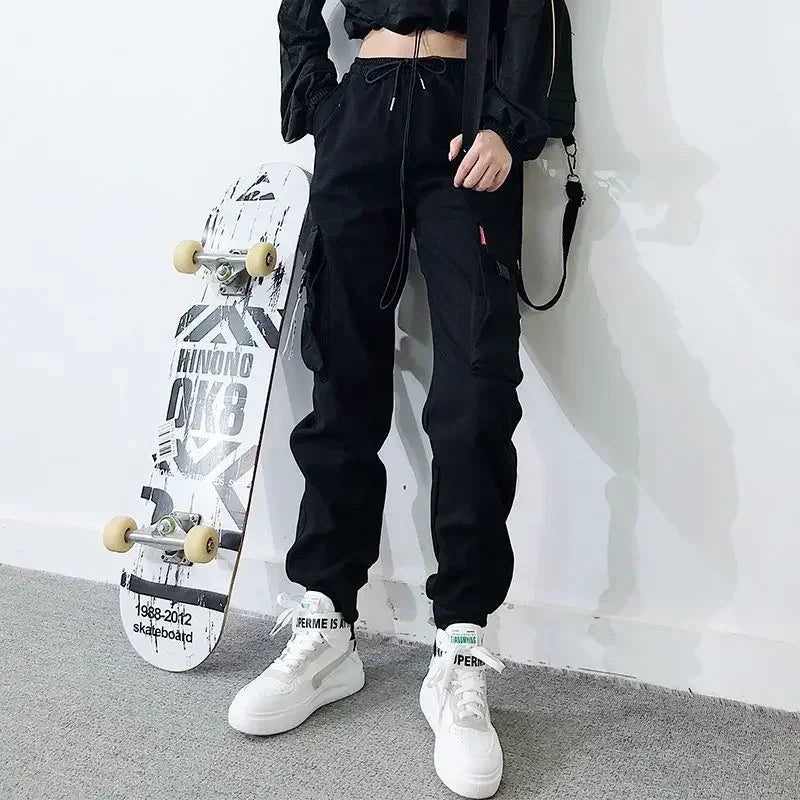 2024 Women’s Black Work Pants | Slimming Elastic Ankle-Length Sports Pants | Spring & Autumn Trendy Pants