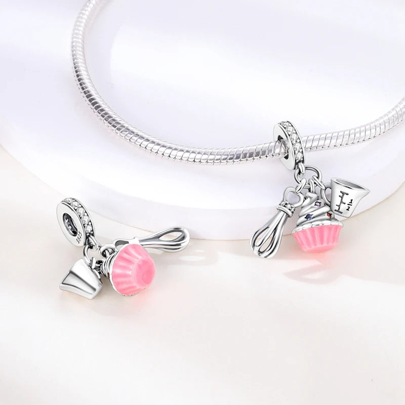 2025 Hot Sale 925 Sterling Silver Pink Butterfly Luminous Firefly Charm | Dangle Bead Fit Bracelet Necklace DIY Jewelry