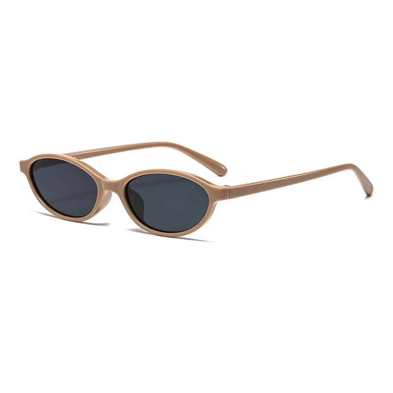 Retro Oval Frame Sunglasses – Fashion Personalized Trendy Small Frame Punk Cat Eye Sunshade Sun Protection Glasses