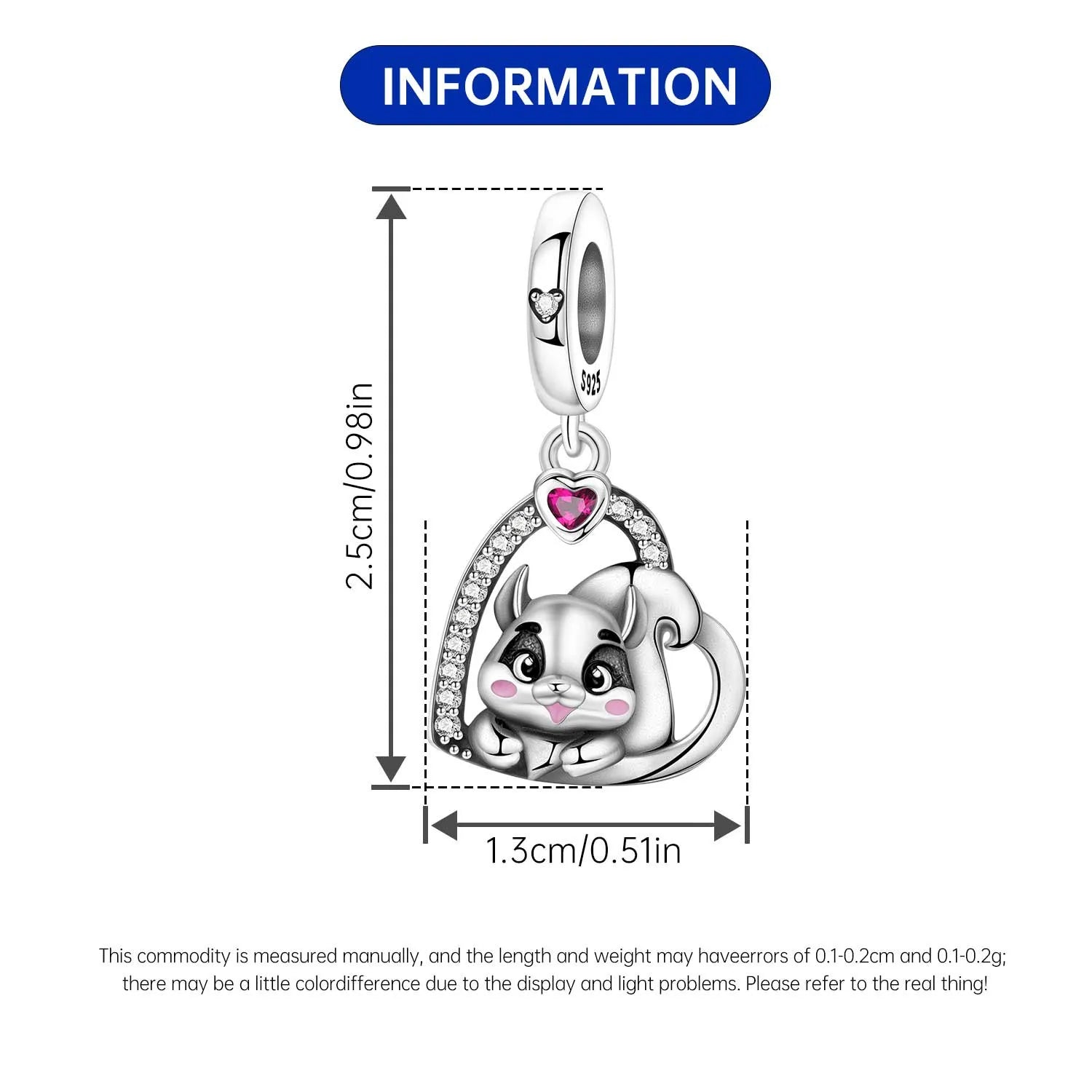 PANPOKI 925 Sterling Silver Cute Mouse Eating Cheese Charm Pendant | Original Bracelet DIY Jewelry Gift for Women