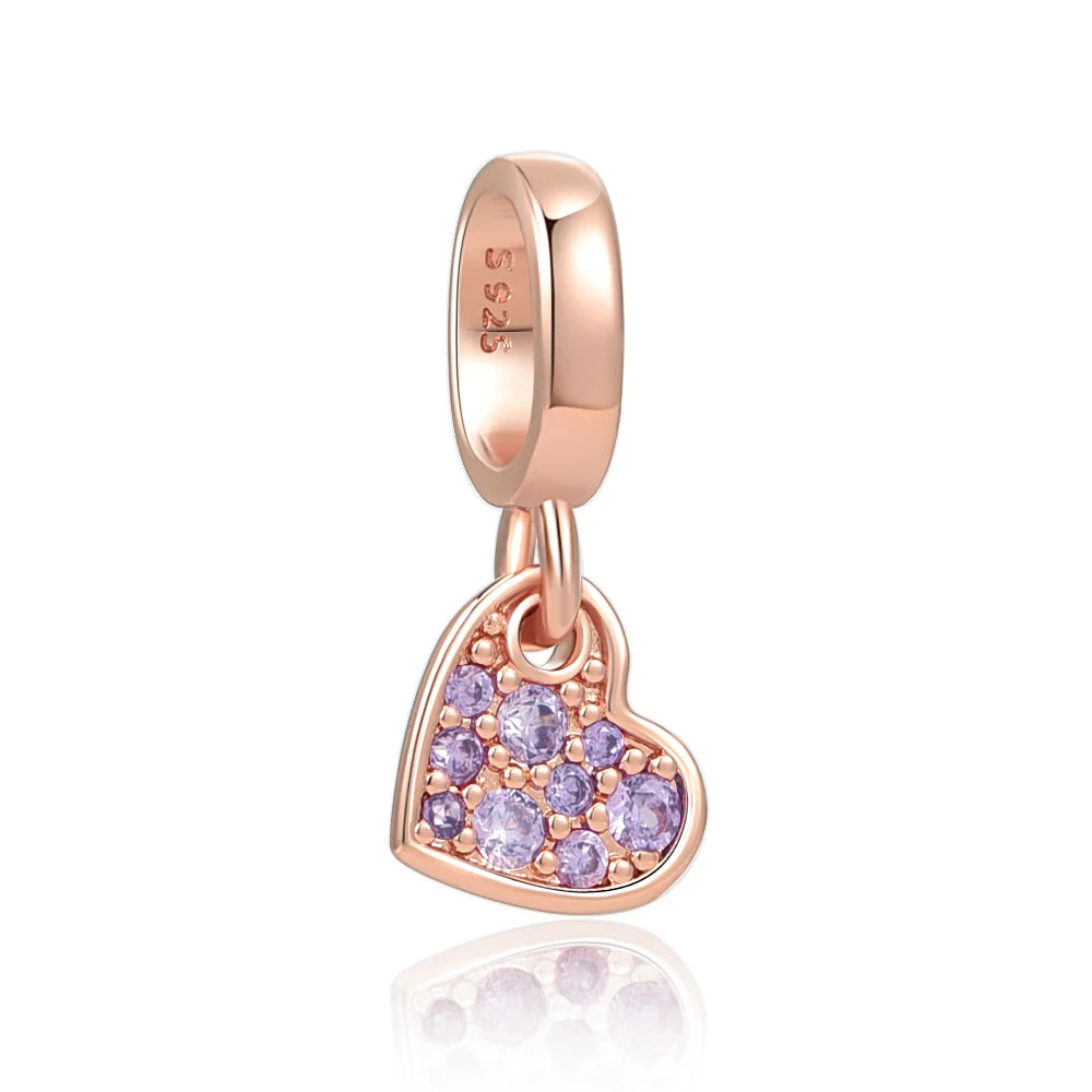 Hot Selling Rose Gold Firefly & Key Pendant Bead | 925 Sterling Silver Charm for Original European Bracelet