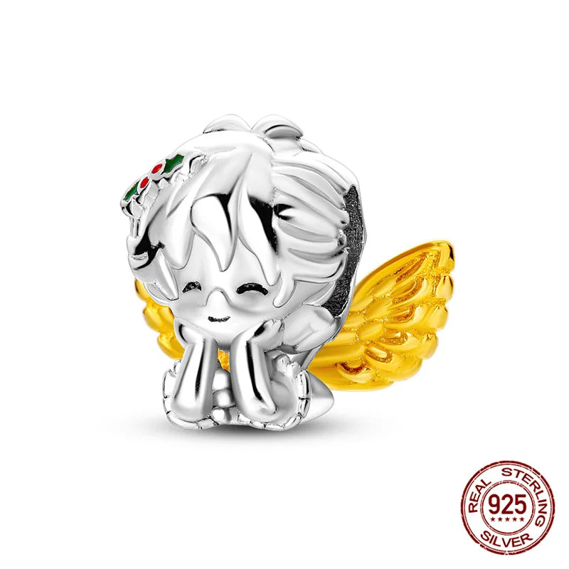 Hot Bible Cross Pink Zircon Charm – 925 Sterling Silver DIY Bracelet for Women