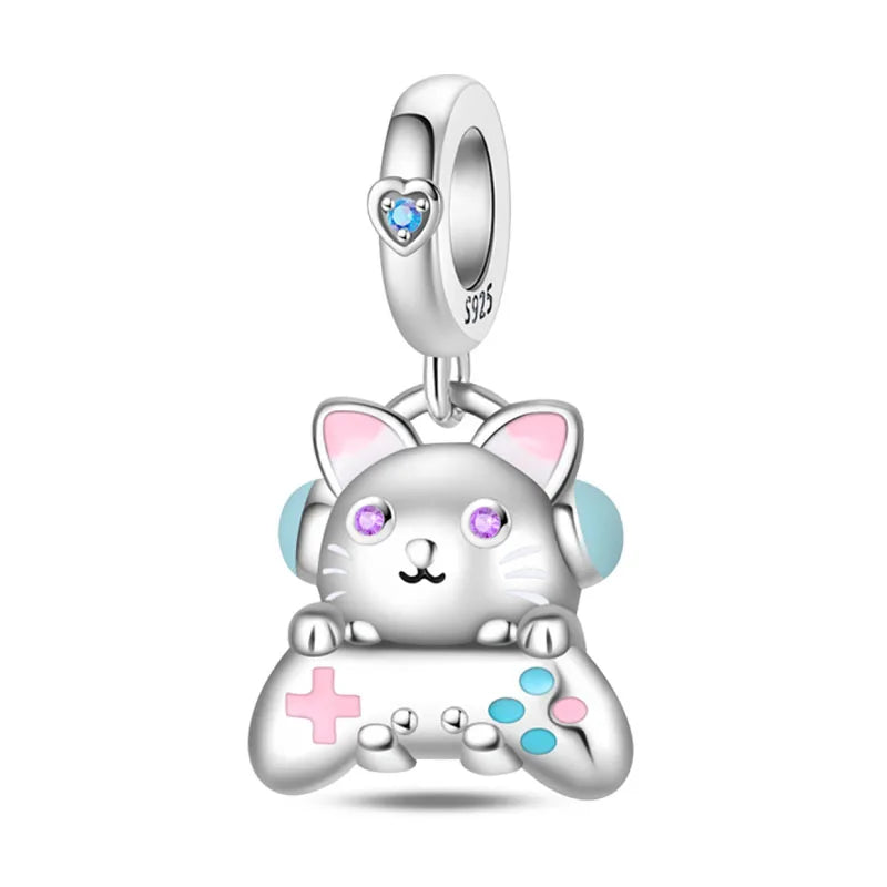 100% 925 Sterling Silver Teddy Bear, Kitten, Puppy & Elephant Luminous Firefly Charms | Sweet Beads Fit Pandora Bracelet Fine Jewelry