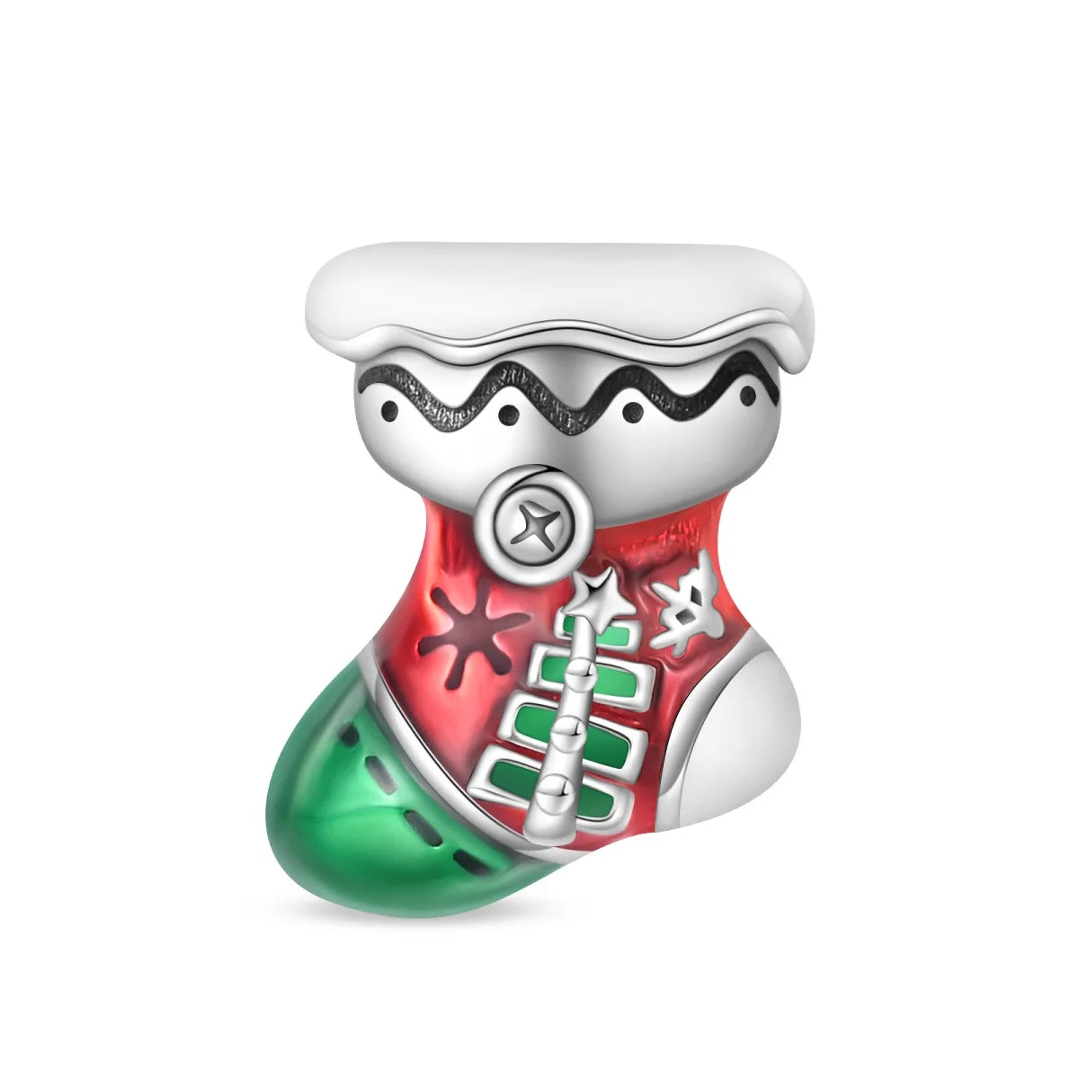 925 Silver Disney Christmas Charm Trio – Mickey Wreath & Minnie Ice Skating Bead for S925 Bracelet