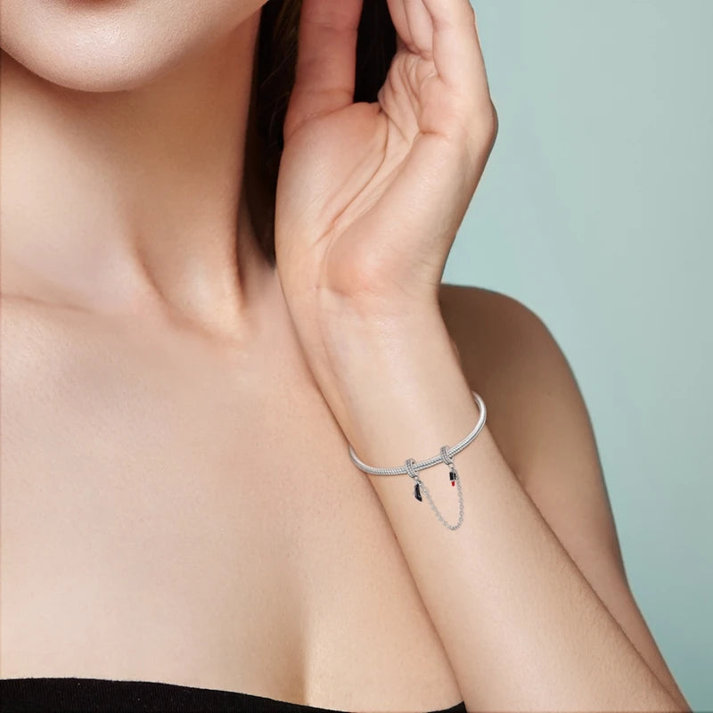 Star Moon & Evil Eye Chain Charm 🌙💙 925 Silver Bracelet Bead Women