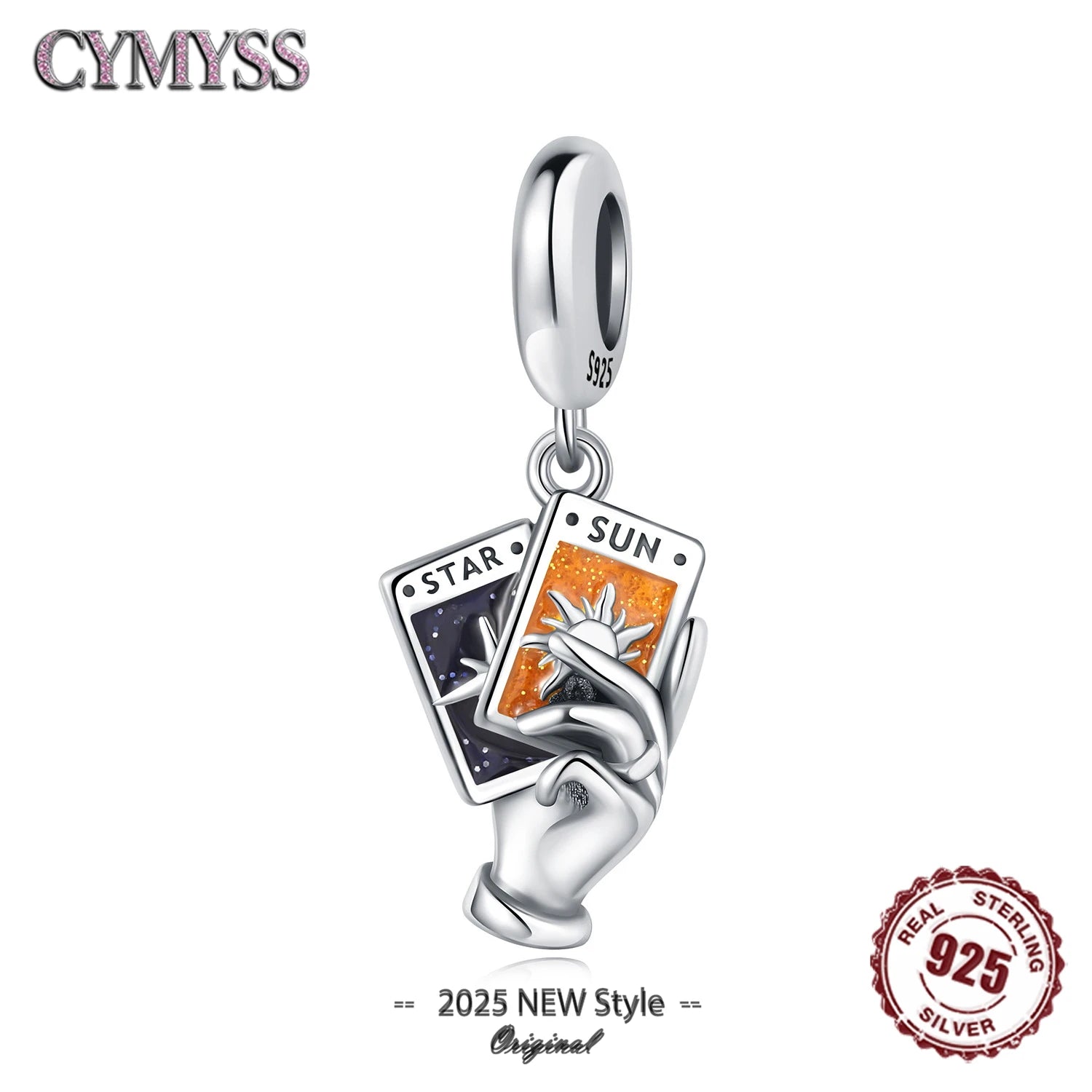 925 Sterling Silver Lovers Charms | Star Moon Sun & Magic Tarot Card Pendant for Bracelet Necklace DIY Jewelry Gift