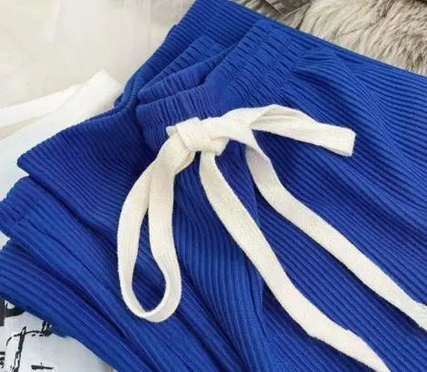 Women’s High-Waisted Pleated Trousers | Slim Fit Floor-Length Wide-Leg Pants for Ladies