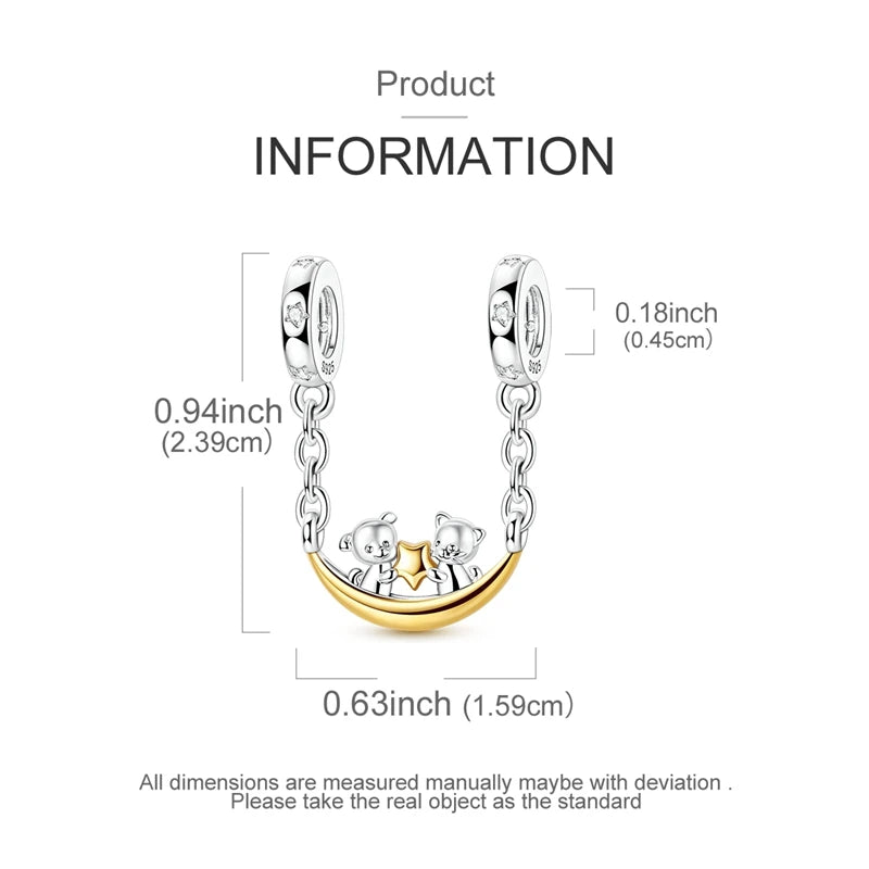 Hot Sale 925 Sterling Silver Moments Keychain Charm | Fit Original Bracelet Beads Women’s Elegant Jewelry Gift