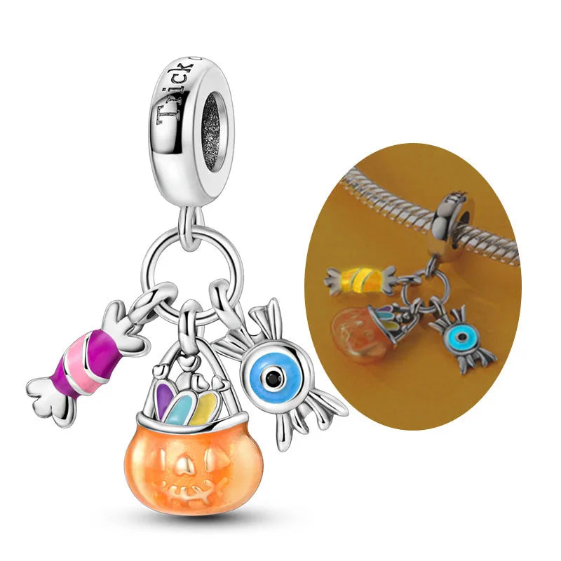 2025 Original 925 Sterling Silver Christmas & Halloween Charms | Santa Claus Snowman Beads Fit Bracelet Pendant Jewelry Gift