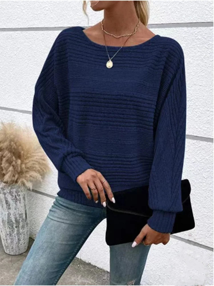 Women’s Solid Color Long Sleeve T-Shirt | Casual Round Neck Autumn Daily Top