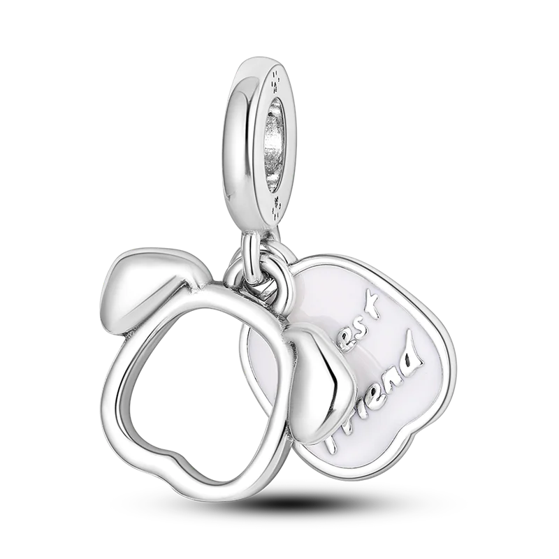 925 Sterling Silver Colorful Charms – Rose, Crown, Rainbow & Heart Dangle Beads Fit Pandora Bracelet & Necklace