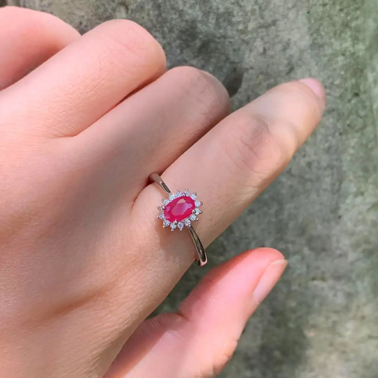Natural Ruby Adjustable Ring for Women | 6x4mm Vintage 925 Silver Fine Jewelry Gift – High Quality Wholesale
