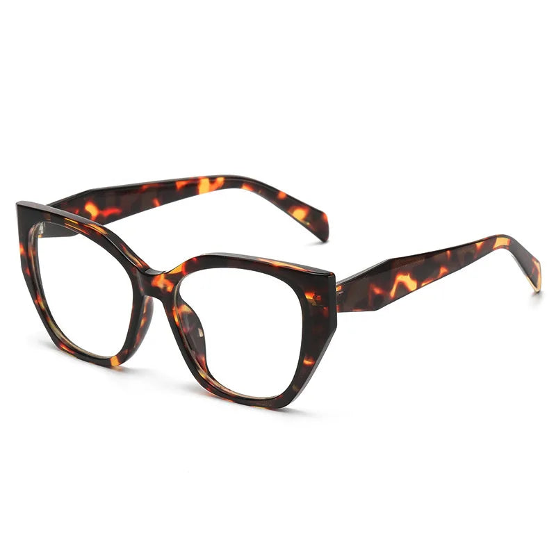 Luxury Cat Eye Myopia Glasses 👓 Tortoiseshell Oversize Anti-Blue Light