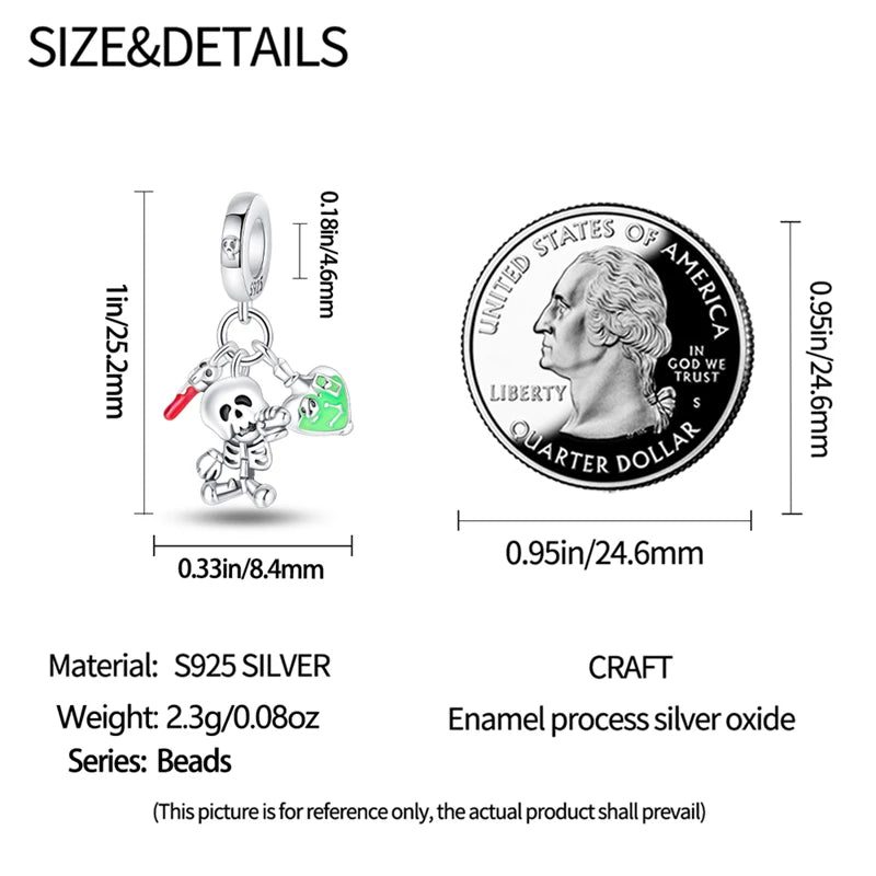 PANPOKI 925 Sterling Silver Little Devil Charm Beads | Fit Original Bracelet Pendant DIY Trendy Women Jewelry Gift