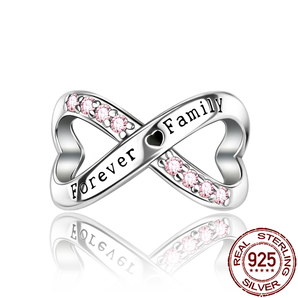 2025 New 925 Sterling Silver Family Love Heart Charm Beads | Sister, Daughter & Mother Pendant for Bracelets & DIY Jewelry