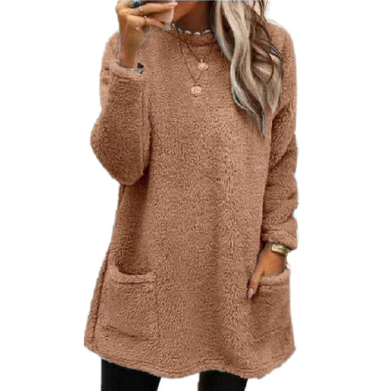 2024 Women’s Winter Warm Fleece Hoodie | Thick Streetwear Loose Casual Hooded Sweatshirt