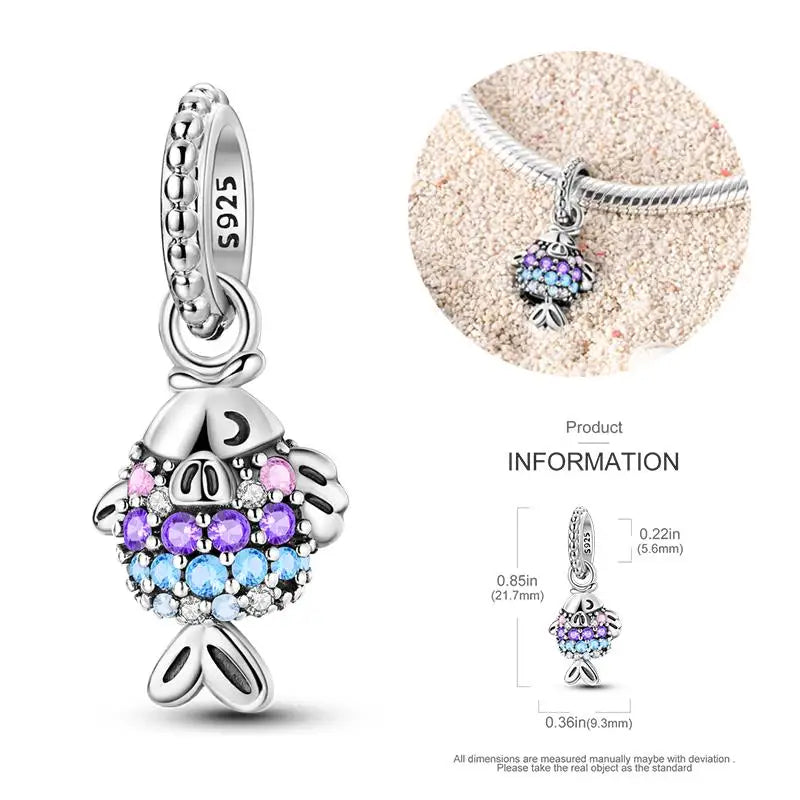 925 Sterling Silver Flying Bird & Butterfly Safety Chain Charm Beads for Original 3mm Bracelet – DIY Jewelry Gift