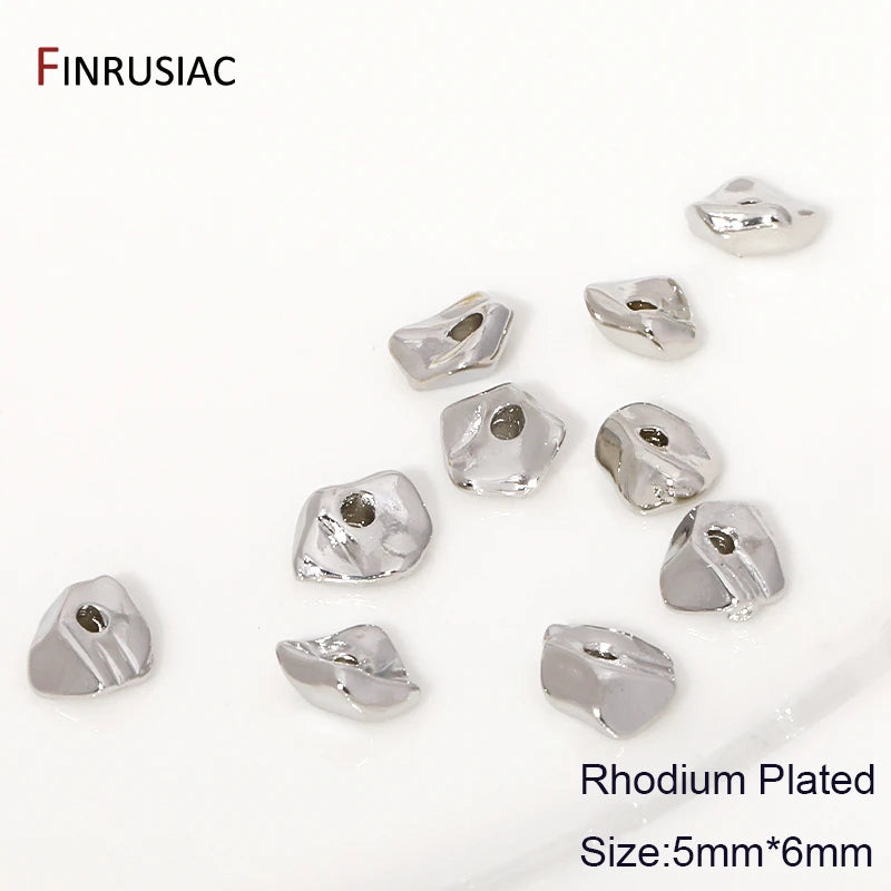 18K Gold Plated Brass Irregular Spacer Beads – 10/20Pcs Loose Bead Separators for DIY Bracelet & Jewelry Making